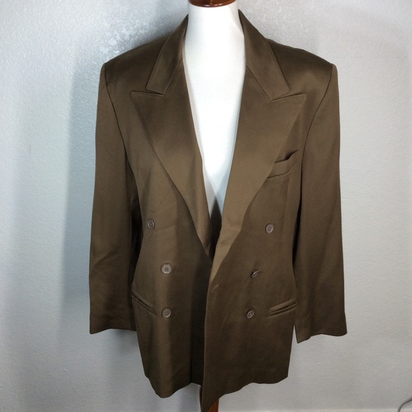 Escada Margaretha Ley Double Breasted 100% Wool Judge Gray Blazer Size EU 38 US6 - Picture 3 of 15